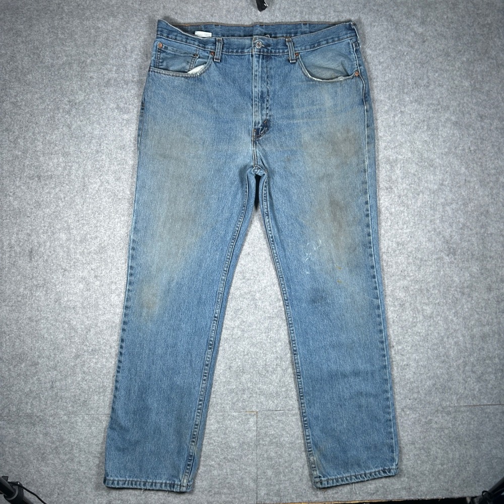 Levi's Denim Jeans Mens 38x32 Blue 516 Straight Leg Distressed Workwear